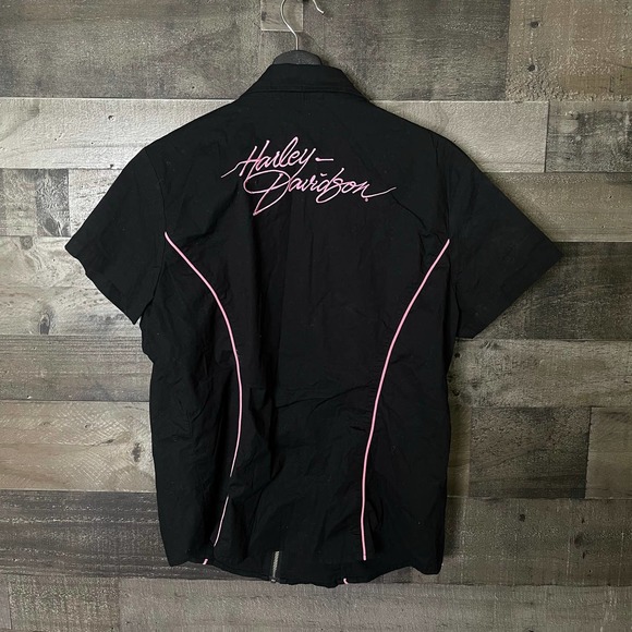SOLD Harley Davidson Womens Woven Zip Up Shirt XL - Picture 2 of 3